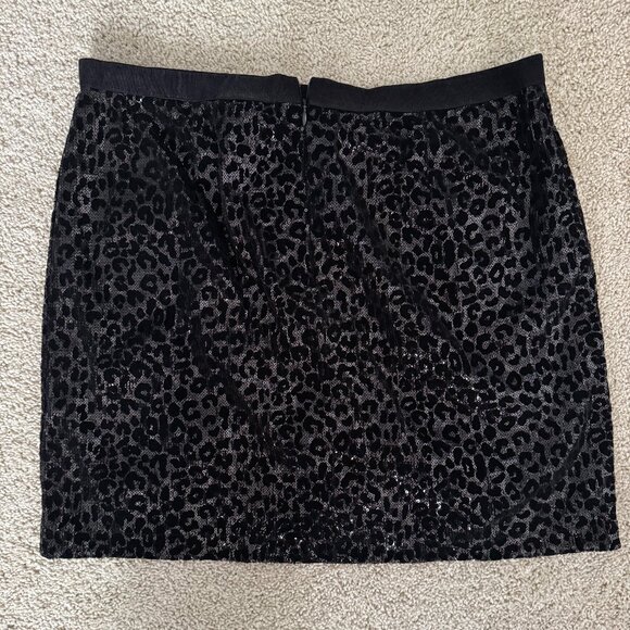 Sequin Leopard Print Skirt - Picture 2 of 3